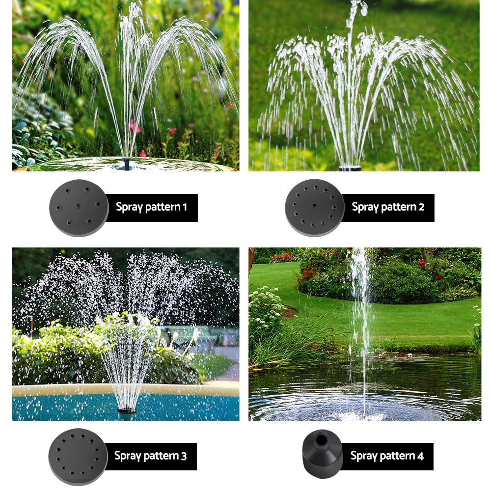 Eco-Friendly Solar Garden Fountain Pump with LED Illumination and Rechargeable Battery