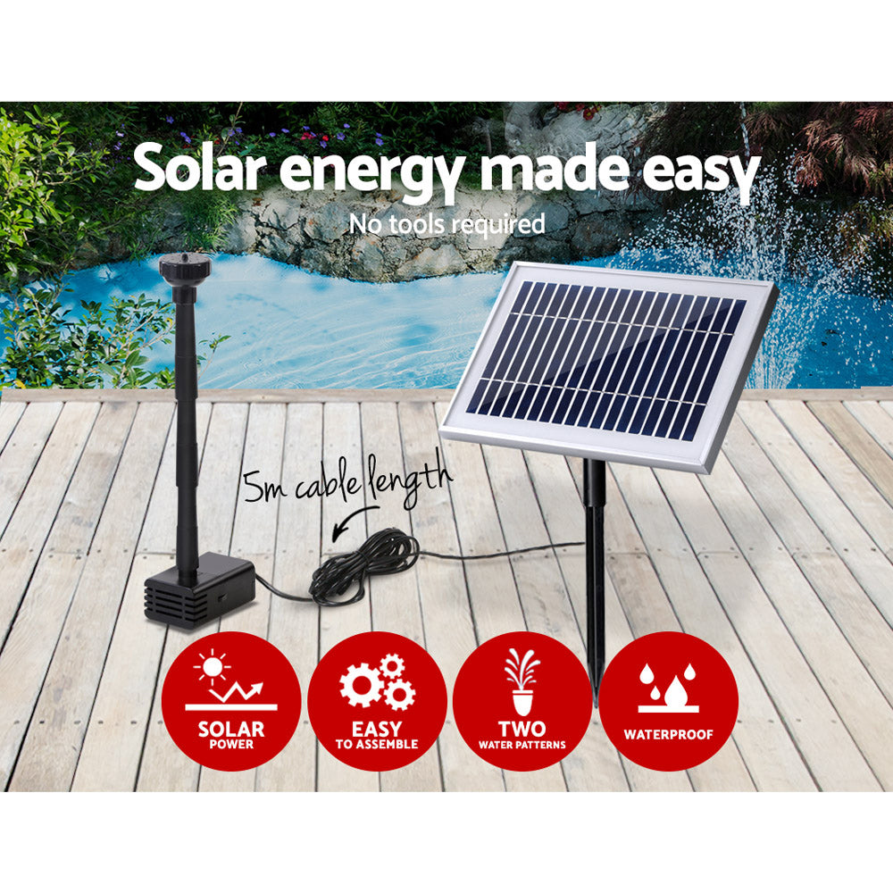 Gardeon Eco-Friendly Solar Fountain Pump with 4.6FT Water Lift for Stunning Garden Displays