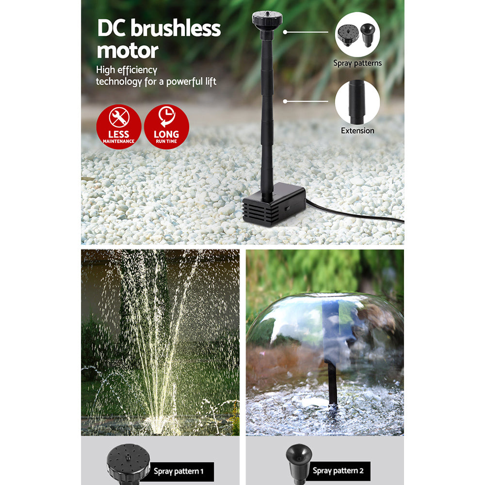 Gardeon Eco-Friendly Solar Fountain Pump with 4.6FT Water Lift for Stunning Garden Displays