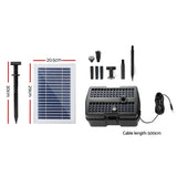 Gardeon Solar Pond Pump with Filter Box 4.6FT - Side View