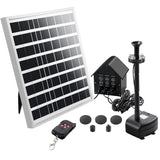 Solar-Driven Garden Water Feature Kit with LED Illumination and Battery Support - 5FT Fountain - Front View