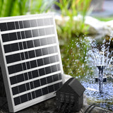 Solar-Driven Garden Water Feature Kit with LED Illumination and Battery Support - 5FT Fountain