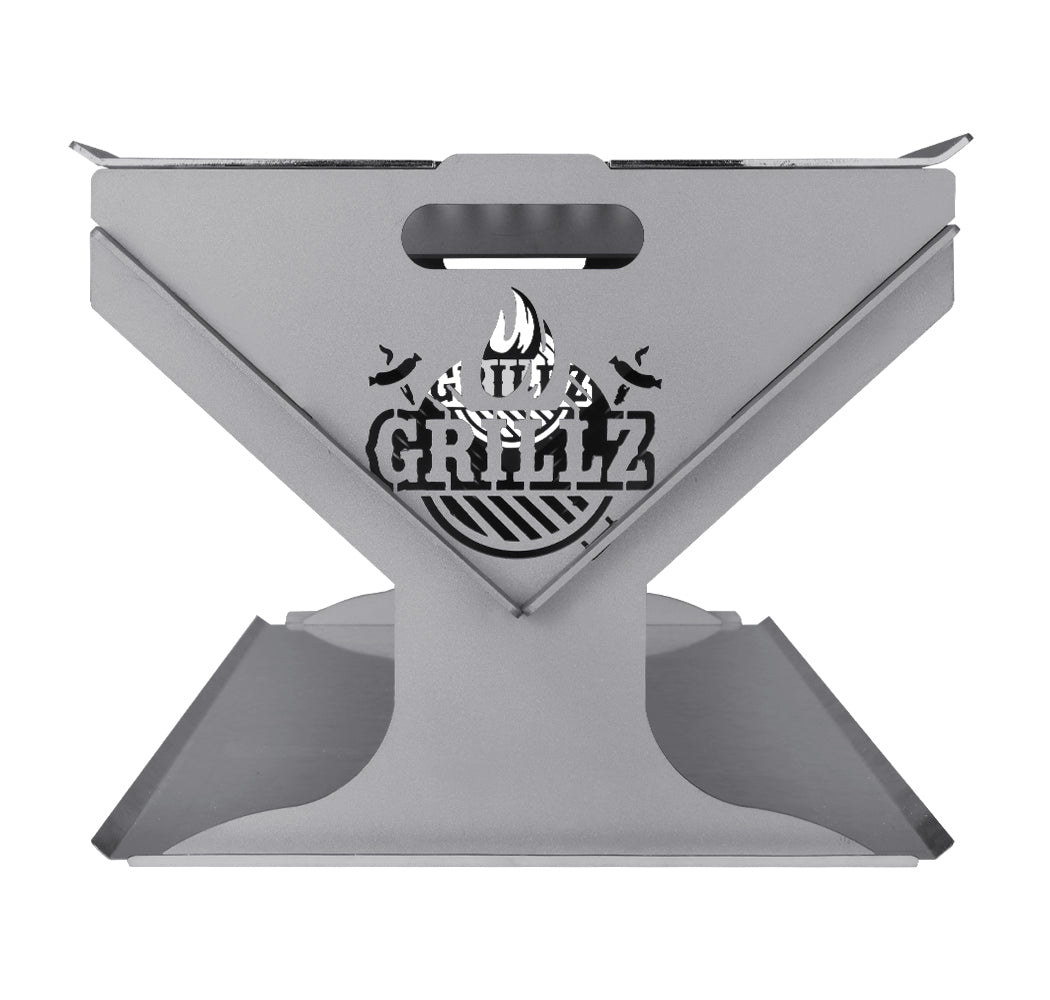 Compact Outdoor Steel BBQ Fire Pit with Foldable Design for Camping and Patio Use