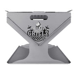 Compact Outdoor Steel BBQ Fire Pit with Foldable Design for Camping and Patio Use - Top-Down View