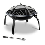 Portable 22 Charcoal Smoker and Fire Pit for Outdoor Cooking and Camping
