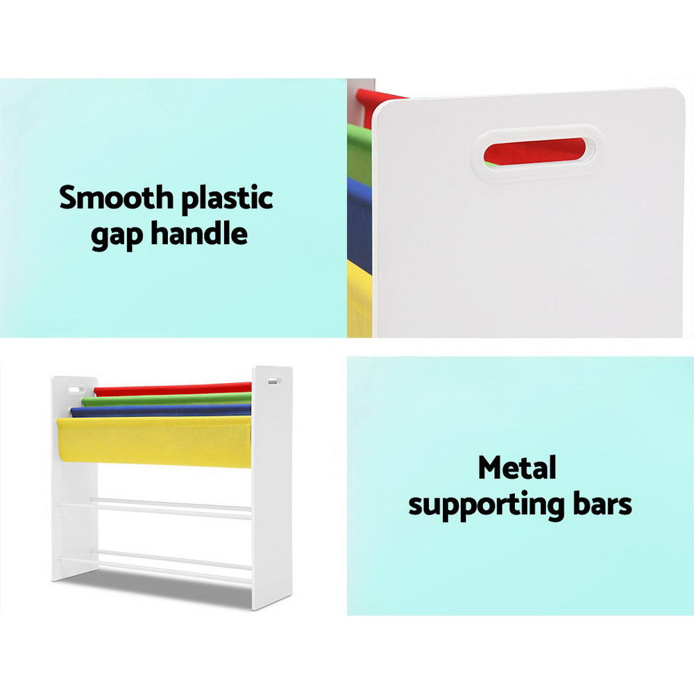 Colorful Keezi Kids Bookshelf and Toy Storage Organizer with Removable Bins