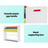 Colorful Keezi Kids Bookshelf and Toy Storage Organizer with Removable Bins - 45-Degree Angle