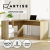 Artiss Corner Computer Desk Office Study Desks Table Drawers L-Shape Workstation