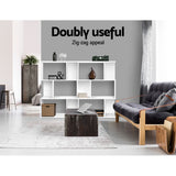 Zig Zag 3-Tier Display Shelf in White by Artiss - Top-Down View