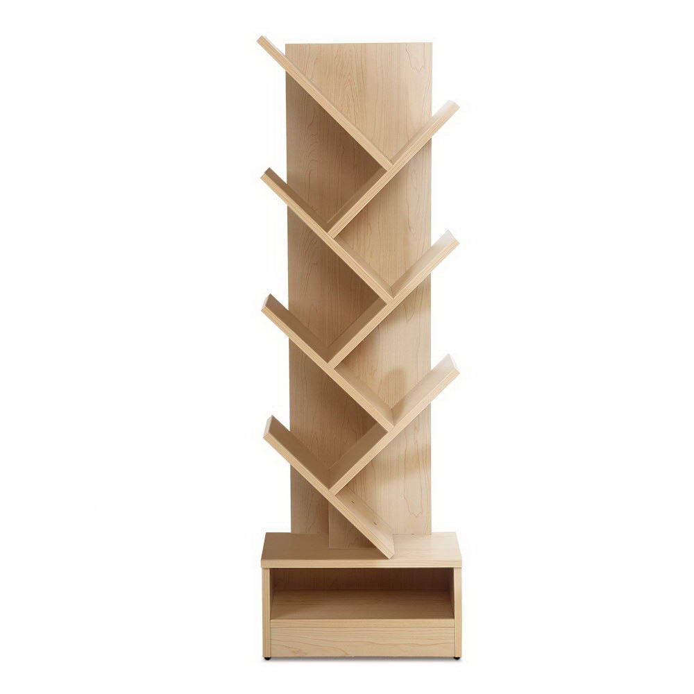 Natural 7-Tier Tree-Shaped Bookshelf - Artiss Display Rack for Books and Decor