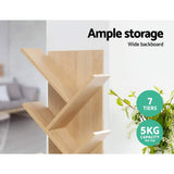 Natural 7-Tier Tree-Shaped Bookshelf - Artiss Display Rack for Books and Decor - Top-Down View
