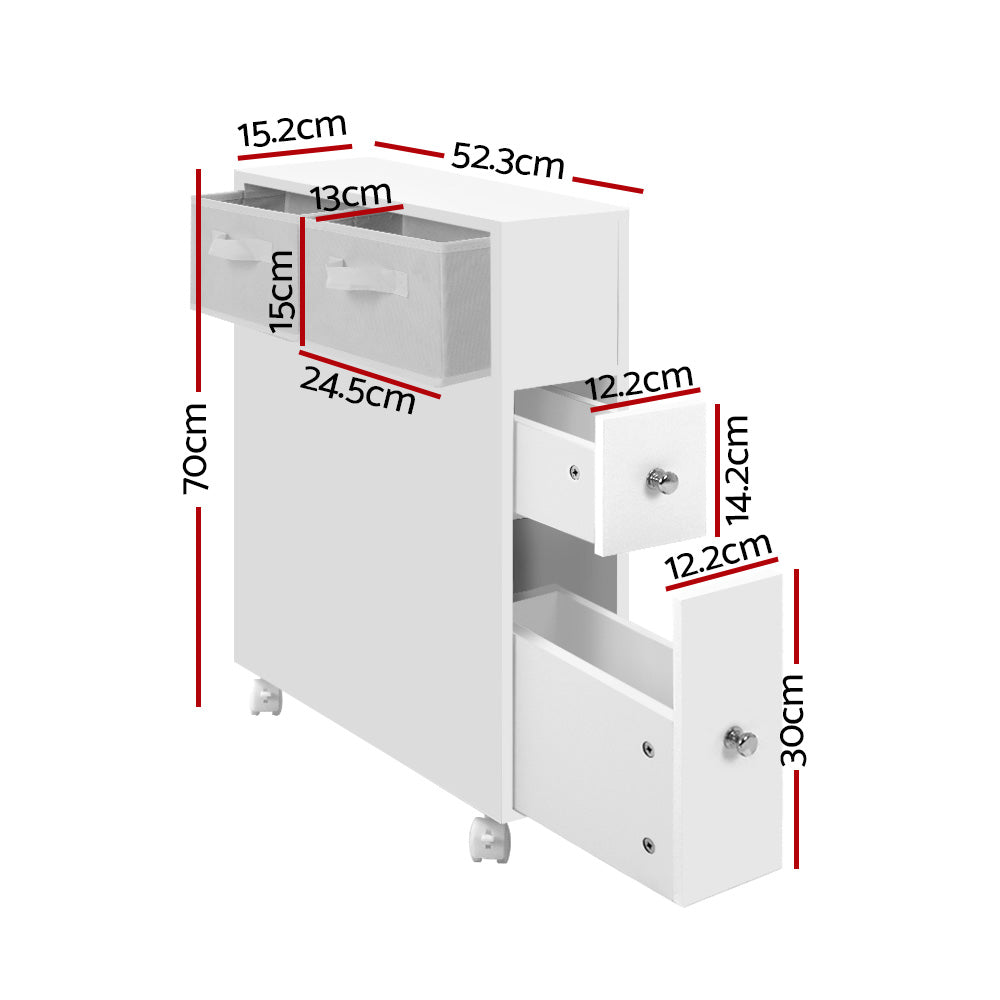 Artiss Slimline Bathroom Storage Caddy with Wheels