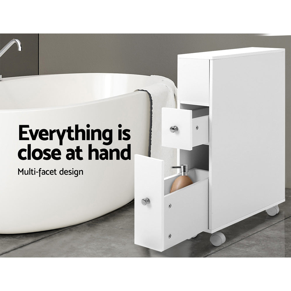 Artiss Slimline Bathroom Storage Caddy with Wheels