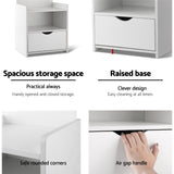 Elegant Artiss Nightstand Storage Unit with Display Shelf and Drawer - Low Angle