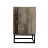 Contemporary Wood Nightstand with Drawers and Open Shelf - Artiss Bedside Table - 45-Degree Angle