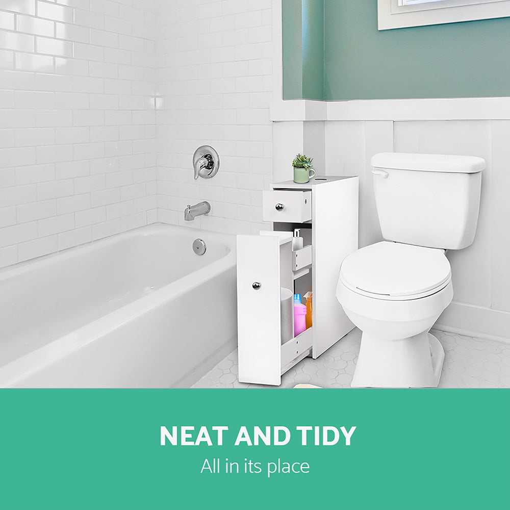 Sleek White Bathroom Storage Caddy