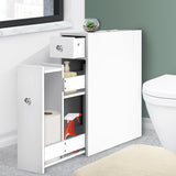 Sleek White Bathroom Storage Caddy - Close-Up Angle