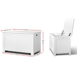 Keezi Eco-Friendly White Wooden Toy Storage Chest for Kids' Rooms - Front View