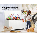 Keezi Eco-Friendly White Wooden Toy Storage Chest for Kids' Rooms - Top-Down View