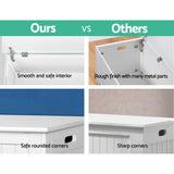 Keezi Eco-Friendly White Wooden Toy Storage Chest for Kids' Rooms - 45-Degree Angle
