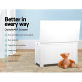 Keezi Eco-Friendly White Wooden Toy Storage Chest for Kids' Rooms - Rear View