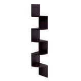 Artiss Zig-Zag 5-Tier Floating Corner Shelf - Brown Wall-Mounted Display Rack