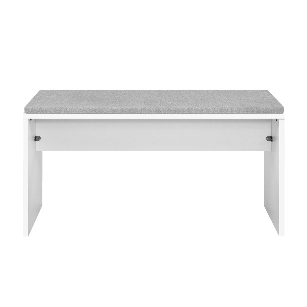 Artiss Contemporary White Dining Bench with Comfortable Cushion - 90cm