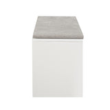 Artiss Contemporary White Dining Bench with Comfortable Cushion - 90cm - 45-Degree Angle