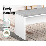 Artiss Contemporary White Dining Bench with Comfortable Cushion - 90cm - Rear View