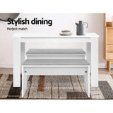Artiss Contemporary White Dining Bench with Comfortable Cushion - 90cm - Close-Up Angle