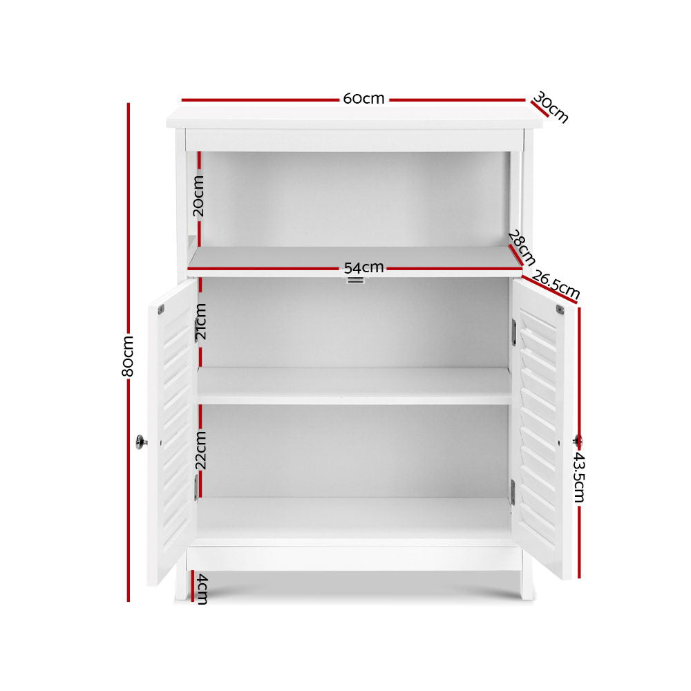 Elegant White Buffet Sideboard Cabinet for Kitchen and Bathroom Storage