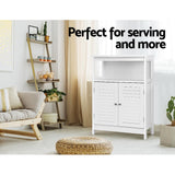 Elegant White Buffet Sideboard Cabinet for Kitchen and Bathroom Storage - 45-Degree Angle