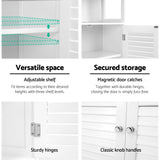 Elegant White Buffet Sideboard Cabinet for Kitchen and Bathroom Storage - Rear View