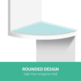 5-Tier White Corner Wall Shelf for Home Decor - Top-Down View