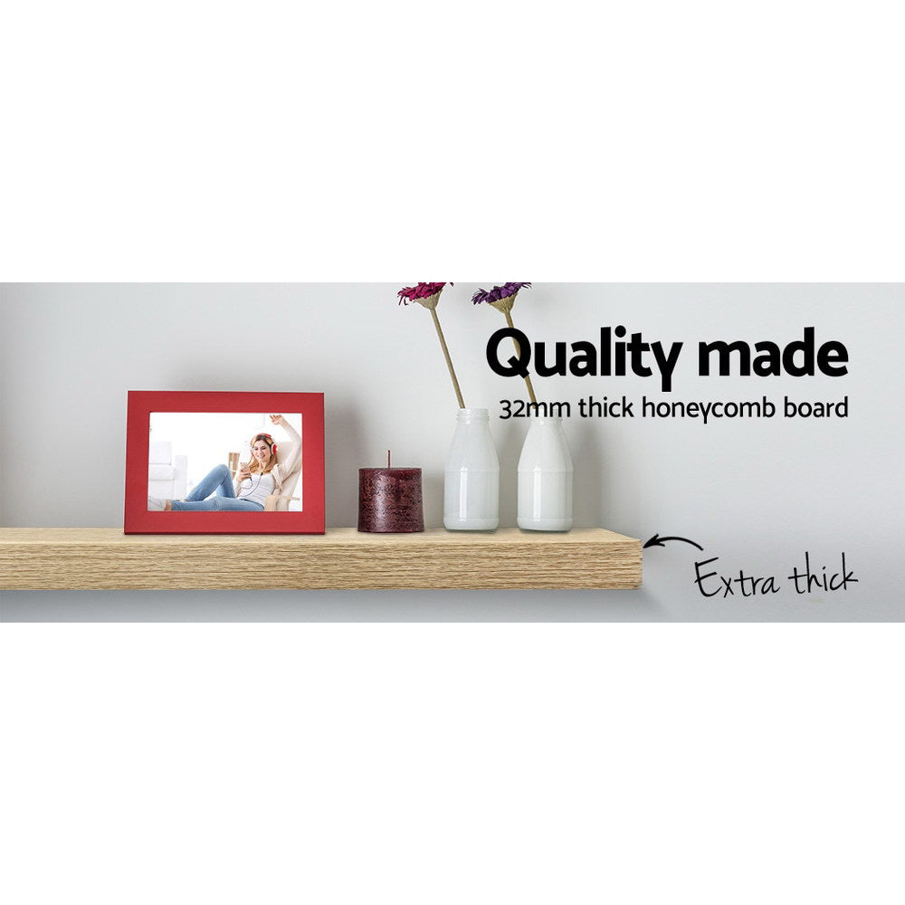 Artiss 3-Piece Oak Floating Shelf Set for DIY Wall Storage and Display