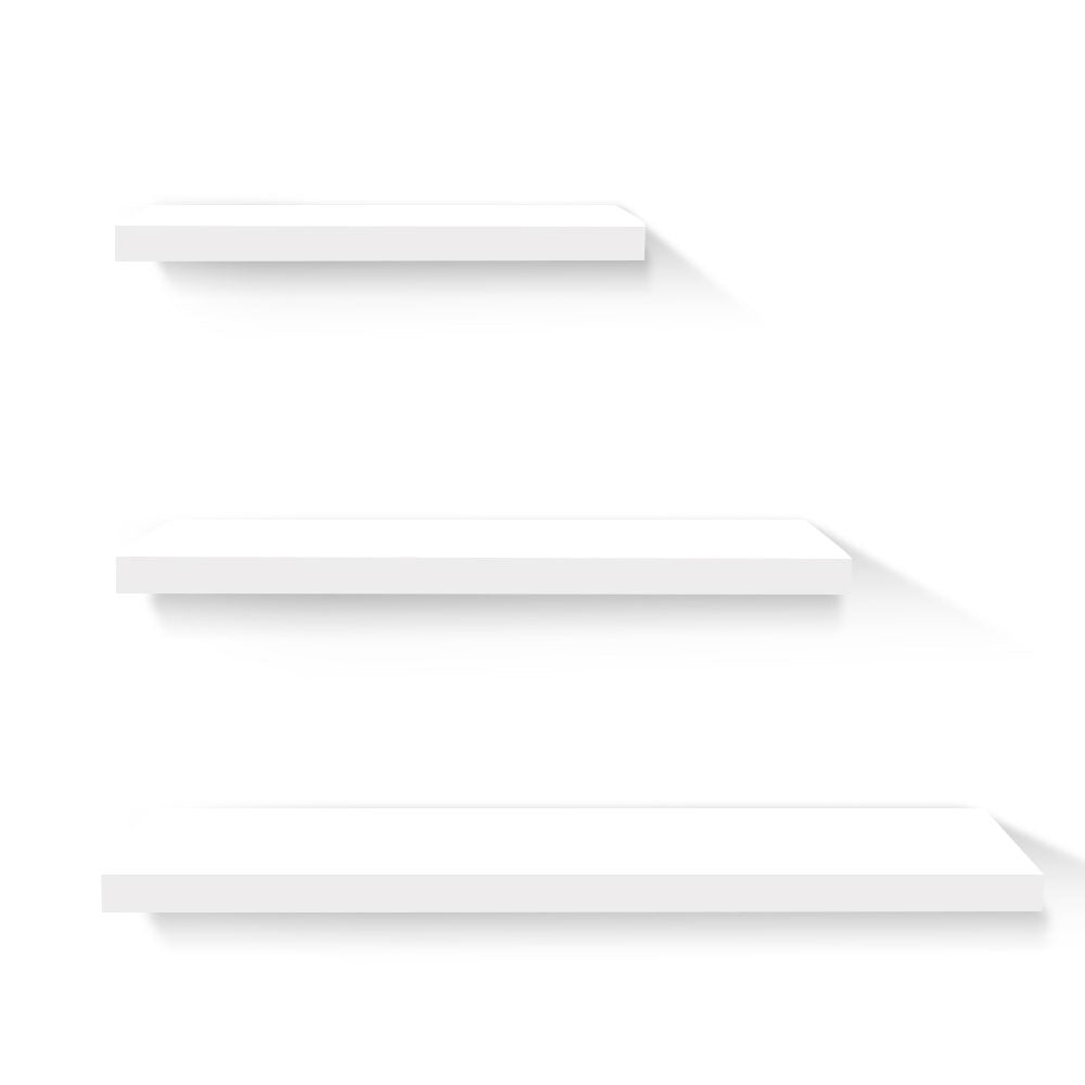 Artiss White 3-Piece Wall Mounted Floating Shelves Set