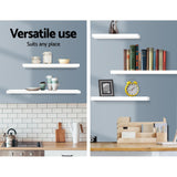 Artiss White 3-Piece Wall Mounted Floating Shelves Set - Rear View