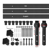 Cefito 2.44m Contemporary Sliding Barn Door Hardware Kit with Smooth Roller System for Office Spaces - Front View