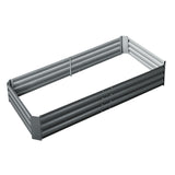 Extra-Large Galvanised Steel Raised Garden Bed for Growing Vegetables and Herbs - 210 x 90 cm - Front View