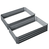 Dual Pack of Galvanised Steel Elevated Garden Beds - 120x90x30cm for Growing Vegetables and Herbs - Front View