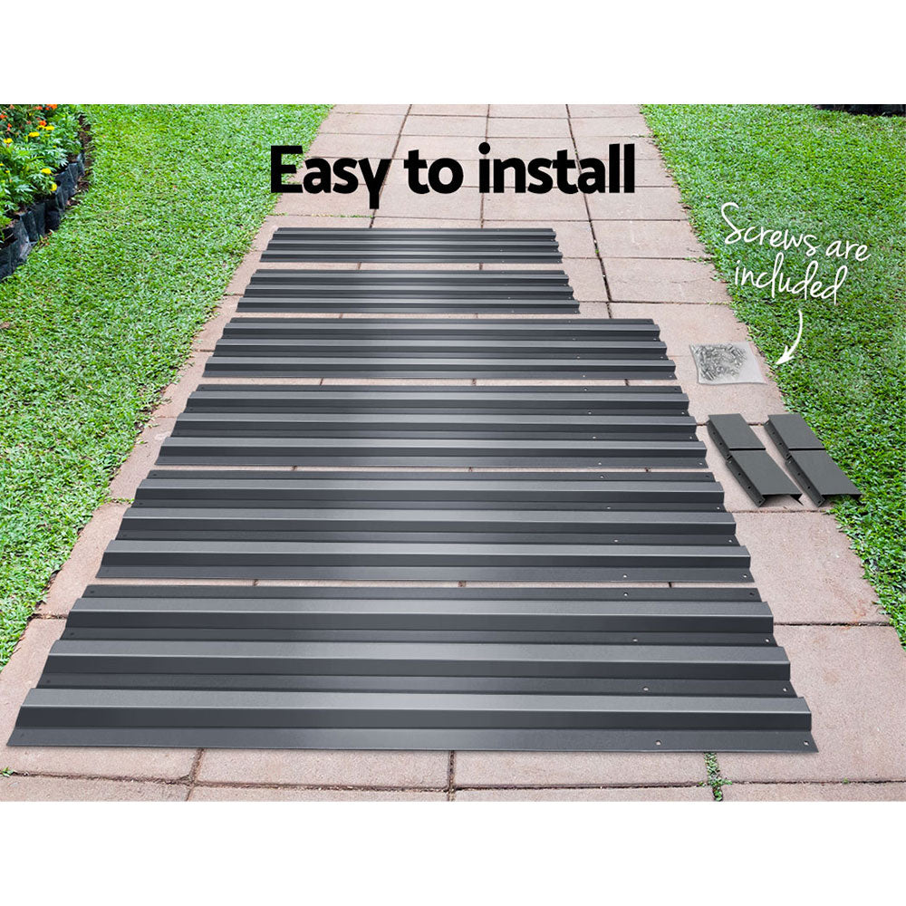 Dual Pack of Galvanised Steel Elevated Garden Beds - 120x90x30cm for Growing Vegetables and Herbs
