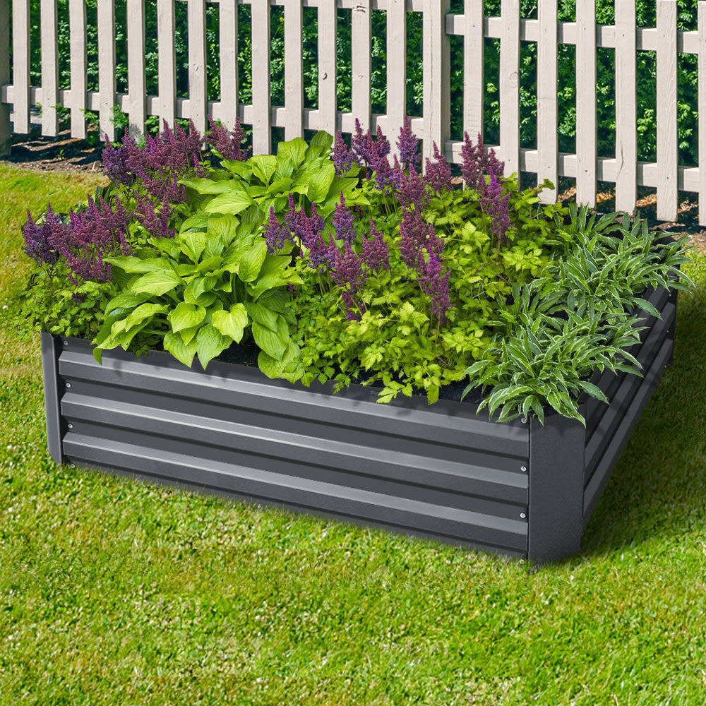 Dual Pack of Galvanised Steel Elevated Garden Beds - 120x90x30cm for Growing Vegetables and Herbs