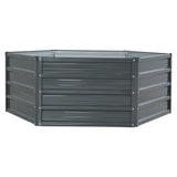 Set of 2 Aluminium Grey Galvanised Steel Raised Planters - 130x130x46cm - Top-Down View