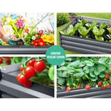 Galvanized Steel Elevated Gardening Planter Set - 2PCS, 150x90x30cm for Growing Vegetables and Herbs - Top-Down View