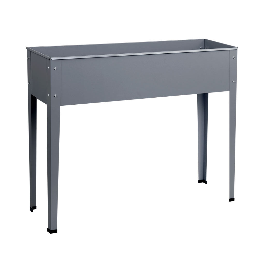 Ergonomic Galvanized Steel Elevated Garden Planter Box - 100x80x30cm for Effortless Plant Care