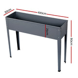 Ergonomic Galvanized Steel Elevated Garden Planter Box - 100x80x30cm for Effortless Plant Care - Side View