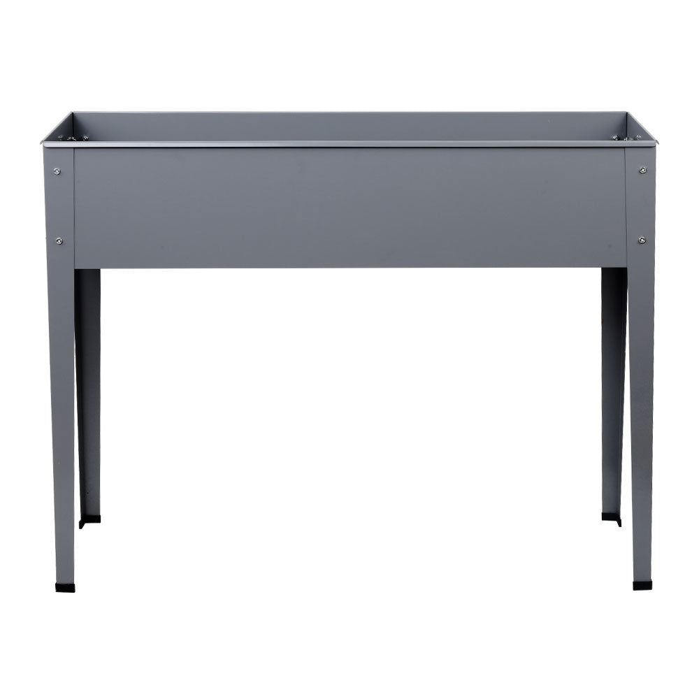 Ergonomic Galvanized Steel Elevated Garden Planter Box - 100x80x30cm for Effortless Plant Care