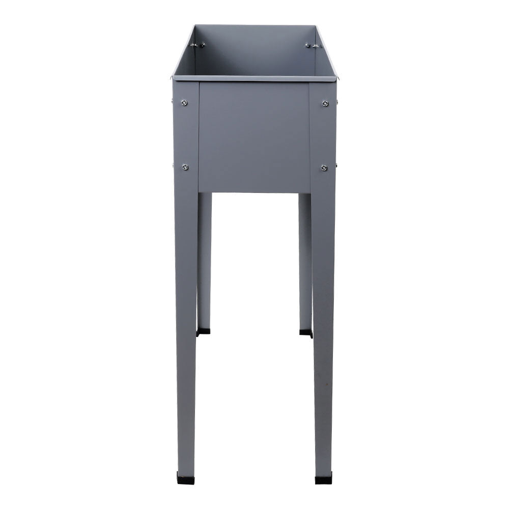 Ergonomic Galvanized Steel Elevated Garden Planter Box - 100x80x30cm for Effortless Plant Care