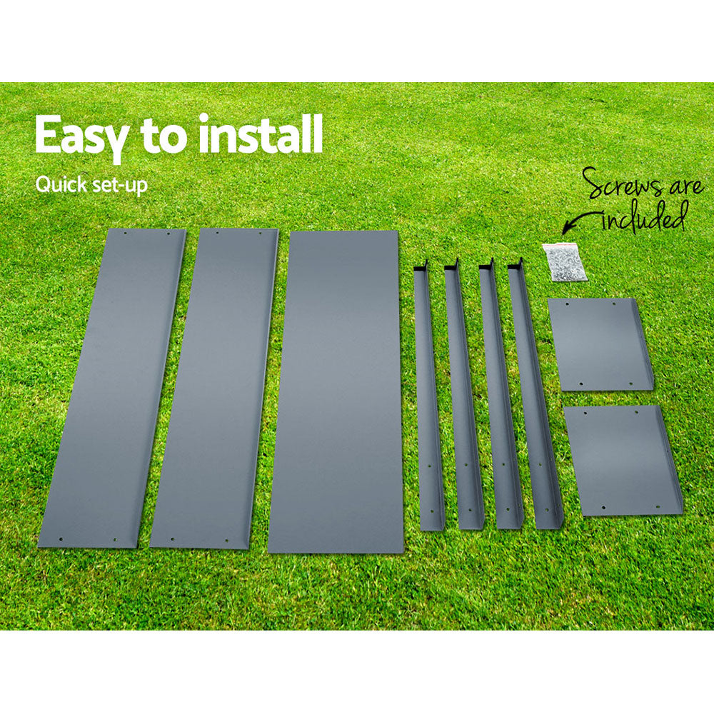 Ergonomic Galvanized Steel Elevated Garden Planter Box - 100x80x30cm for Effortless Plant Care