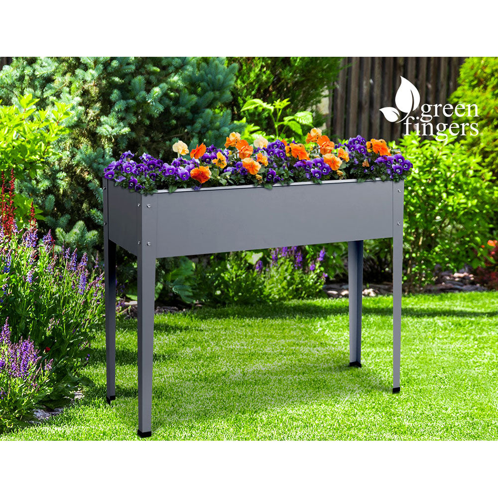 Ergonomic Galvanized Steel Elevated Garden Planter Box - 100x80x30cm for Effortless Plant Care